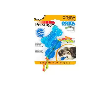 Petstages набор из двух игрушек для собак мелких пород ОРКА косточка+гантеля 7 см ультра-мини