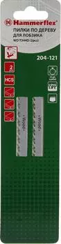 Пилка для лобзика Hammer Flex 204-121 JG WD T344D мягкое дерево, 125мм, шаг 4.0, HCS, 2шт.
