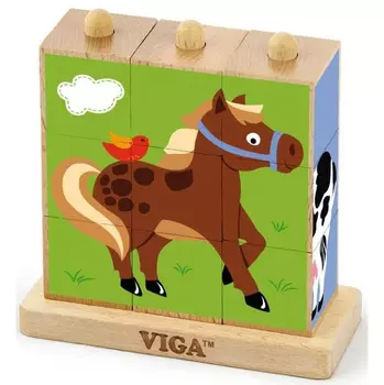 Пирамидки-кубики "Ферма"в коробке 50833