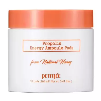 Питательные успокаивающие подушечки с прополисом, 70шт, PETITFEE PETITFEE Propolis Energy Ampoule Pads, 70pads