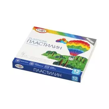 Пластилин классический ГАММА "Классический", 12 цветов, 240 г, со стеком, картонная упаковка, 281033