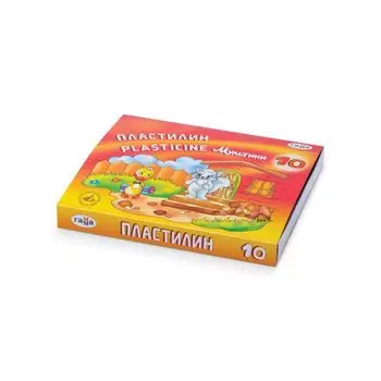 Пластилин классический ГАММА Мультики, 10 цветов, 200 г, со стеком, картонная упаковка, 280017, 281017, (8 шт.)