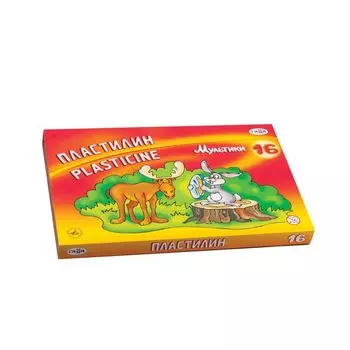 Пластилин классический ГАММА Мультики, 16 цветов, 320 г, со стеком, картонная упаковка, 280027, 281027
