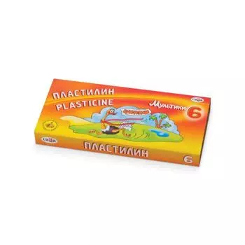 Пластилин классический ГАММА Мультики, 6 цветов, 120 г, со стеком, картонная упаковка, 280015,281015, (12 шт.)