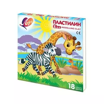Пластилин классический ЛУЧ Zoo, 18 цветов, 243 г, картонная коробка, 20С1358-08, (5 шт.)