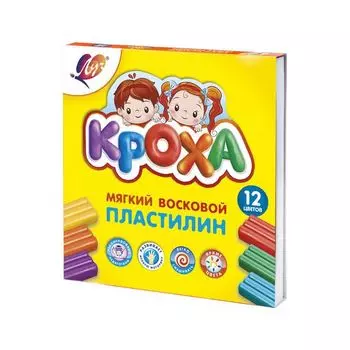 Пластилин мягкий ЛУЧ Кроха, 12 цветов, 198 г, со стеком, картонная упаковка, 23С 1484-08
