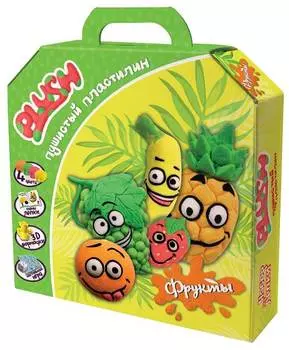 Пластилин пушистый Фабрика игрушек ТМ "PLUSH" Набор "Фрукты" арт.PL02201811/8