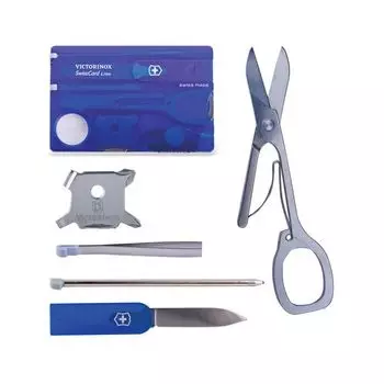 Подарочный набор Швейцарская Карта VICTORINOX Swiss Card Lite, полупрозрачная синяя, 13 функций, 0.7322.T2