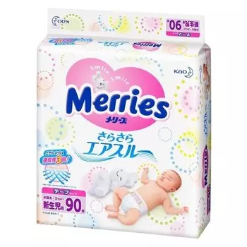 Подгузники Merries (0-5 кг) 90 шт.