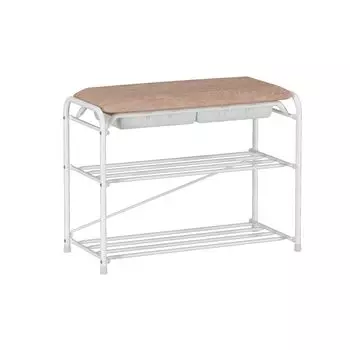 Подставка для обуви "Альфа 23" с сиденьем и ящиком, 65х30х48 см, белый ПДОА23СЯ Б