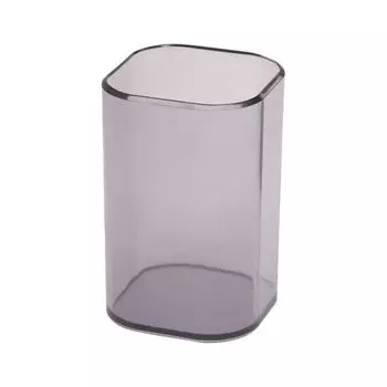 Подставка-органайзер СТАММ Визит (стакан для ручек), 70х70х100 мм, тонированная серая, СН35, (12 шт.)