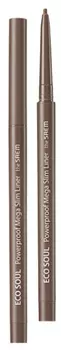 Подводка для глаз тонкая The Saem Eco Soul Powerproof Mega Slim Liner 02 Deep Brown 0.07гр