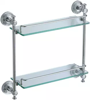 Полка прямая двойная (стеклянная) 40 см Savol 58а (S-005822A)