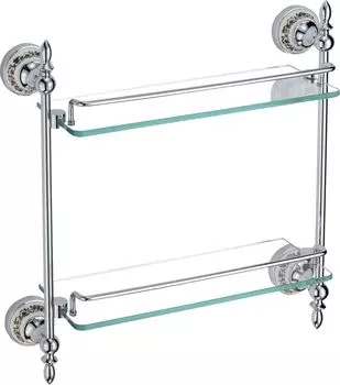 Полка прямая двойная (стеклянная) 40 см Savol 68а (S-06822A)