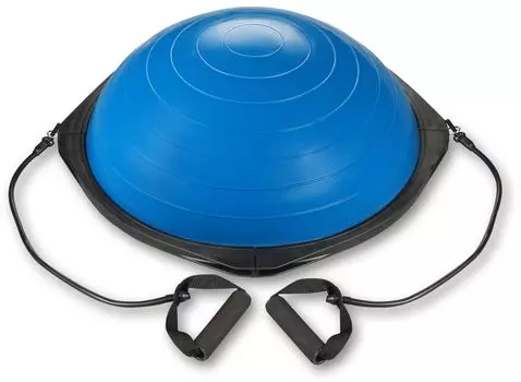 Полусфера для фитнеса BOSU с эспандерами и насосом, IN086, Синий, 60 см