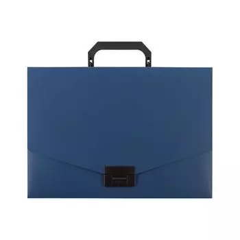 Портфель пластиковый STAFF А4 (320х225х36 мм), без отделений, синий, 229240