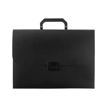 Портфель пластиковый STAFF А4 (330х235х36 мм), 13 отделений, индексные ярлыки, черный, 229245