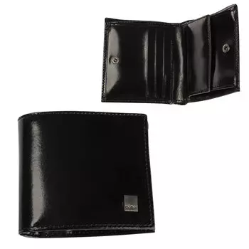 Портмоне мужское BEFLER Classic, 100х106 мм, натуральная кожа, на кнопке, черное, PМ.21.-1