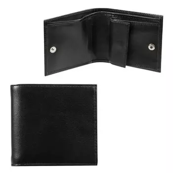 Портмоне мужское BEFLER Грейд, 100х90 мм, натуральная кожа, на кнопке, черное, РМ.22.-9