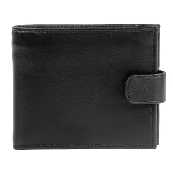 Портмоне мужское FABULA Largo, 125х97 мм, натуральная кожа, застежка-кнопка, черное, PM.44.LG