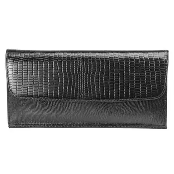 Портмоне женское BEFLER Ящерица, 190х95 мм, натуральная кожа, кнопка, тиснение, черное, PJ.41.-3