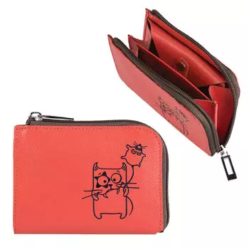 Портмоне женское FABULA Friends, 130х100 мм, натуральная кожа, молния, тиснение, грейпфрут, PJ.49.CH