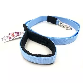 Поводок для собак 5110Г FRESH LINE 10 мм капрон, мягкая ручка с сеткой длина 1,2 м голубой 2021