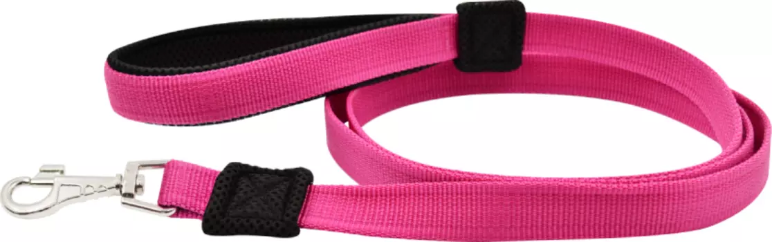 Поводок для собак 5111М FRESH LINE 20 мм капрон, мягкая ручка с сеткой длина 1,5 м малиновый