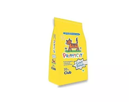 PrettyCat наполнитель комкующийся для кошачьих туалетов "Супер белый" 10 кг