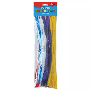 Проволока синельная для творчества Пушистая, перья однотонные фигурные, 40 штук, 30 см, ассорти, С2588-01