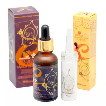 Пудра и отбеливающая сыворотка Elizavecca Vitamin C 100% Powder+Vita Multi Whitening Souce Serum