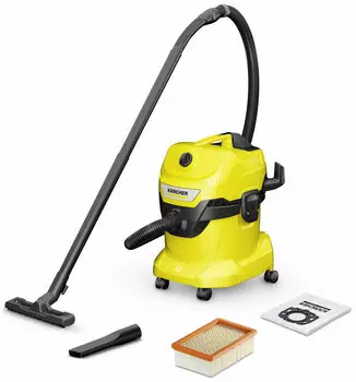 Пылесос строительный Karcher WD 4 V-20/5/22 1000Вт (уборка: сухая/сбор воды) желтый