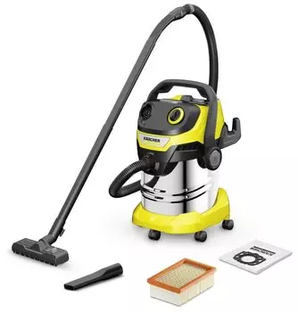 Пылесос строительный Karcher WD 5 S V-25/5/22 1100Вт (уборка: сухая/сбор воды) желтый