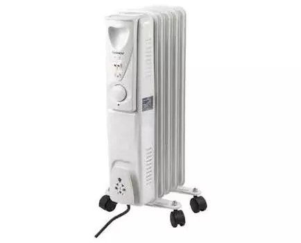 Радиатор масляный Sonnen DFS-05, 1000 Вт, 5 секций, белый, 453497
