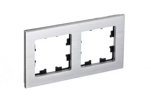 Рамка 2-м ATLASDESIGN NATURE металл серебр. SchE ATN312102