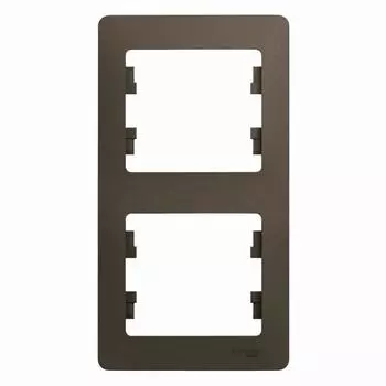 Рамка 2-м Glossa верт. шоколад SchE GSL000806