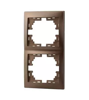 Рамка 2-м Мира верт. свет. корич. LEZARD 701-3100-152