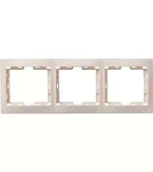 Рамка 3-м КВАРТА РГ-3-ККм горизонт. крем. ИЭК EMK30-K33-DM