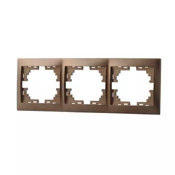 Рамка 3-м Мира горизонт. свет. корич. LEZARD 701-3100-148