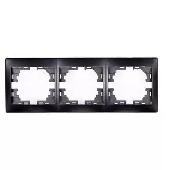 Рамка 3-м Мира горизонтальная черн. бархат LEZARD 701-4200-148