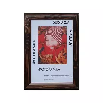Рамка премиум 50х70 см, дерево, багет 26 мм, Berta, темно-коричневая, 0006-50-0007