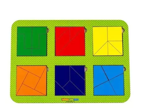 Рамка-вкладыш WOODLANDTOYS 064304 Сложи квадрат, 6 квадратов, ур.4