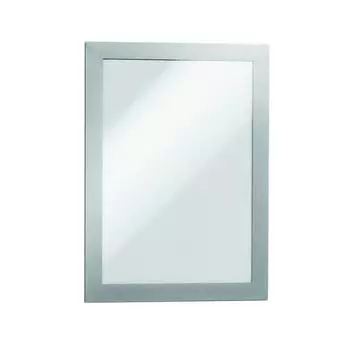 Рамки для рекламы и объявлений DURABLE (Германия), комплект 2 шт., DURAFRAME, настенные, магнитные, A4, самоклеящиеся, серебристые, 4872-23