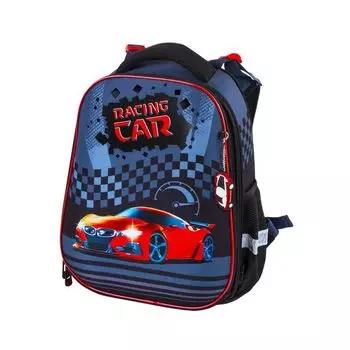 Ранец BRAUBERG PREMIUM, 2 отделения, с брелком, Racing car, 38х29х16 см