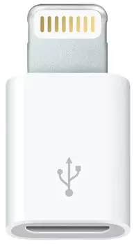 Разъем Apple microUSB - Lightning (MD820ZM/A) белый