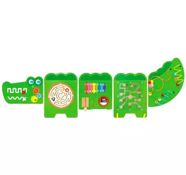 Развивающий модуль 5в1"Крокодил"в коробке различные лабиринты,шестерни,музыкальные инструменты VIGA 50346