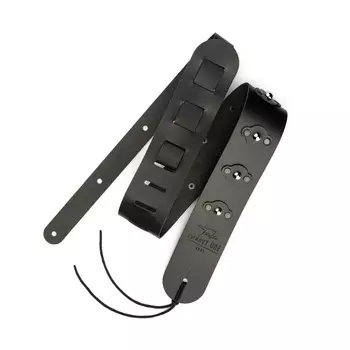 Ремень для гитары 1221 1221-65-3-BLK кожаный черный