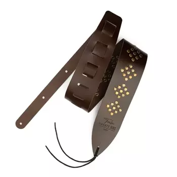 Ремень для гитары 1221 1221-75-2-BRN кожаный широкий коричневый