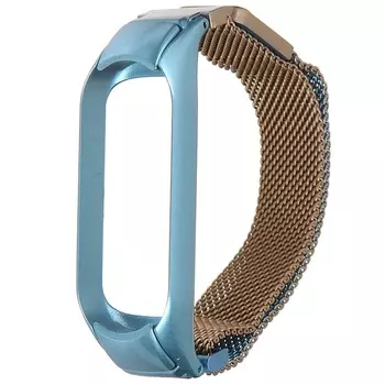 Ремешок Bruno для Xiaomi Mi Band 5 Milano Turquoise-Gold 5040
