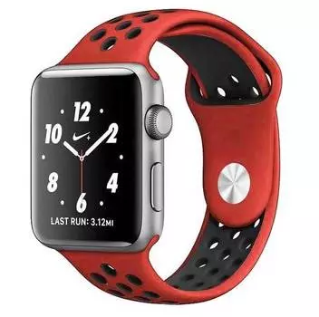 Ремешок Krutoff для APPLE Watch 38/40mm Silicone Sport Red-Black 03286